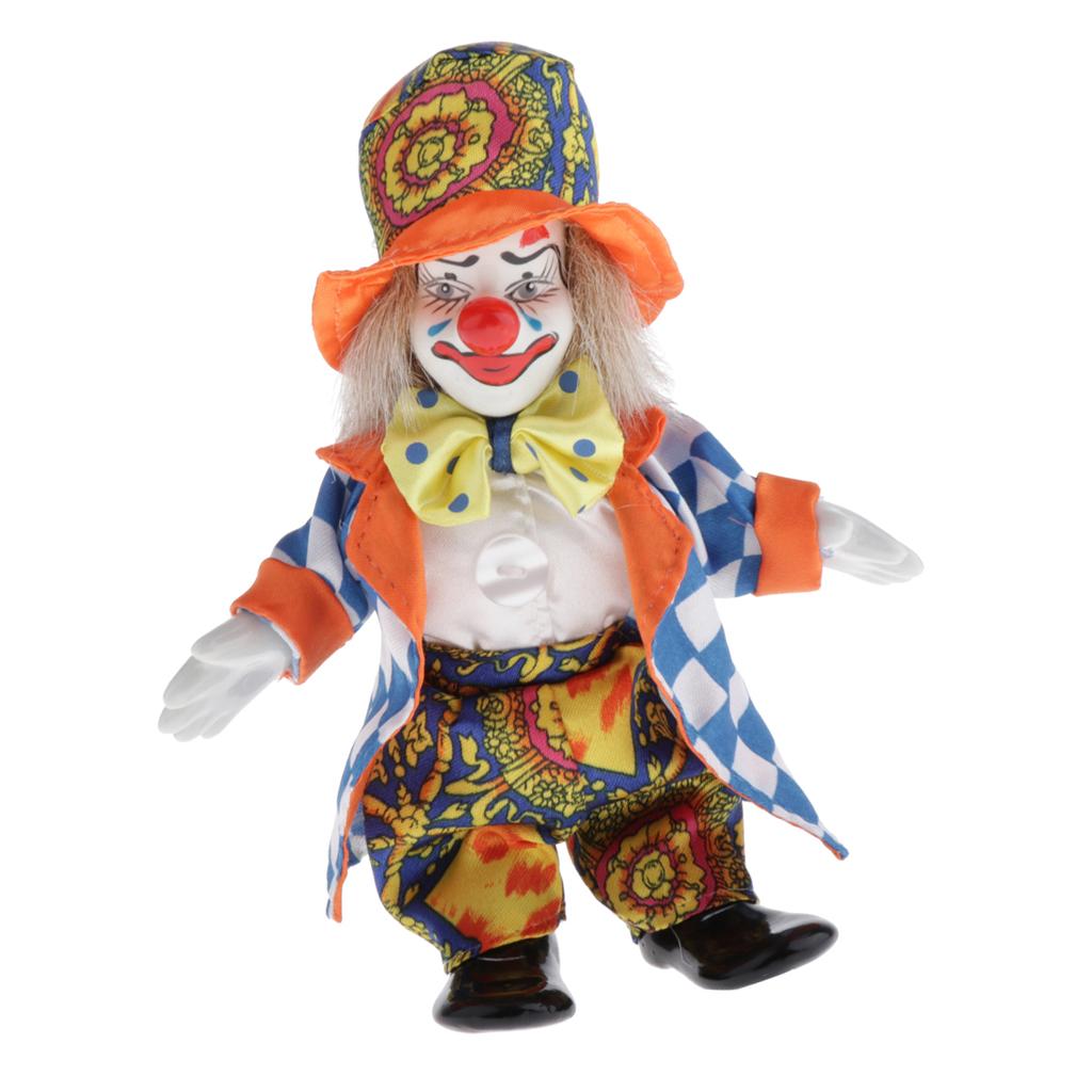 Vintage Collectible Clowns - Ceramic Porcelain Jester Clown Dolls Collectible