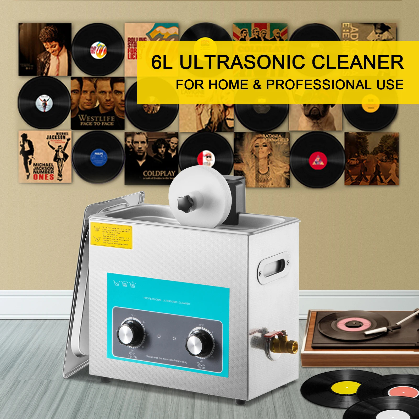 Vinyl Record Cleaner - SIHAO 6L Ultrasonic Vinyl Record Cleaner
