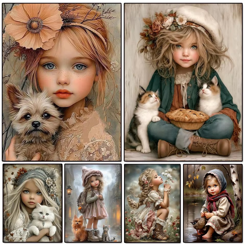 Vintage Cartoon Collectible - IY Diamond Painting Vintage Rural Character