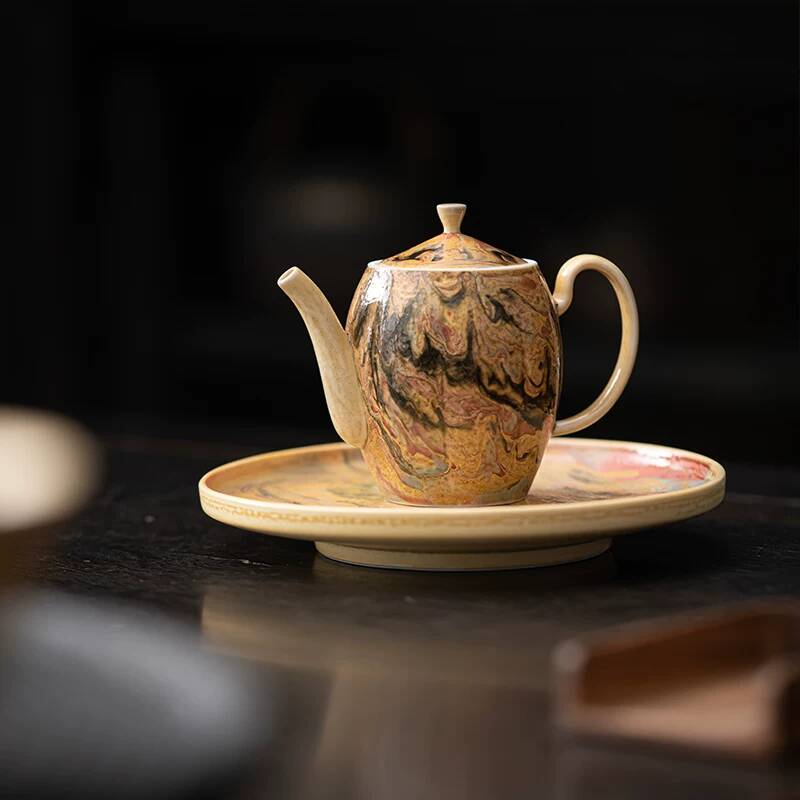 Vintage Collectible Pottery - Dunhuang Oil Painting Style Handmade Firewood-Fired