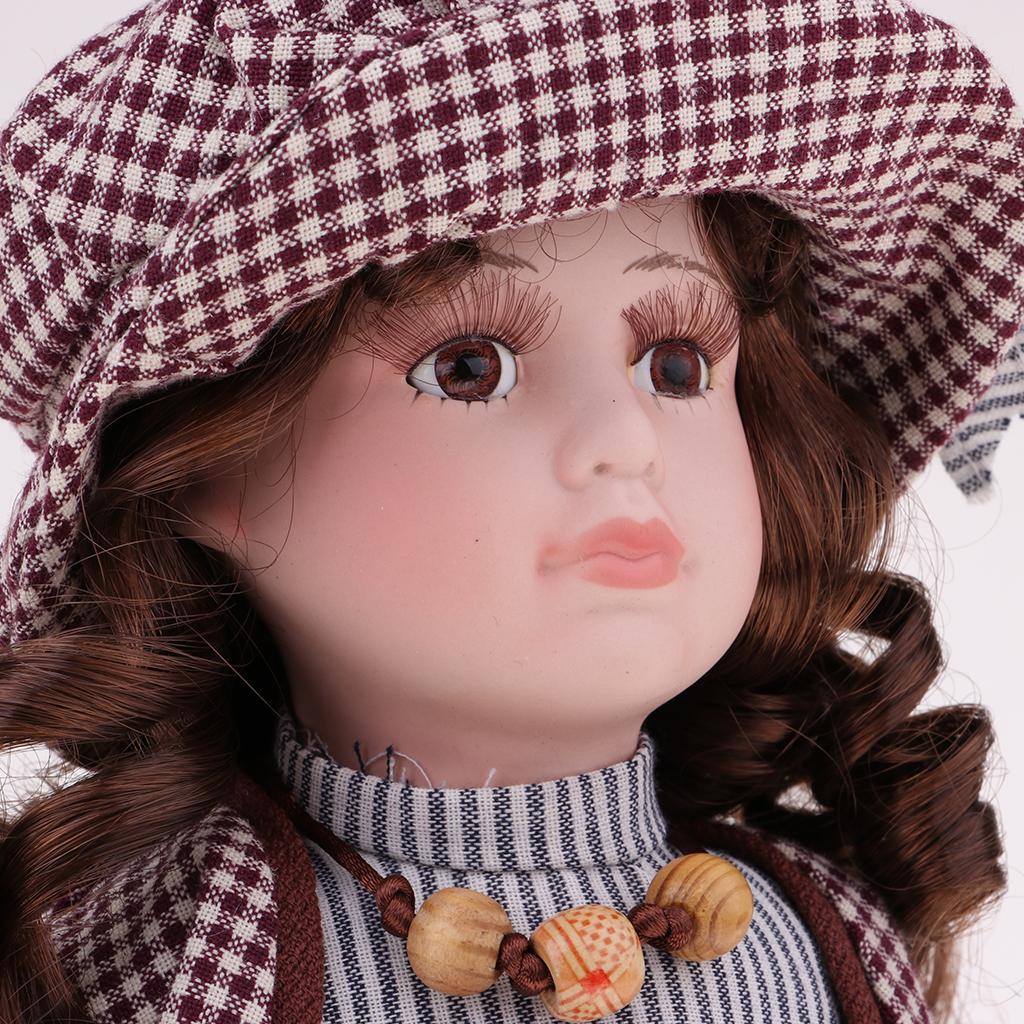 Vintage Collectible Porcelain Dolls - Ceramic Porcelain Doll Vintage Hat 16