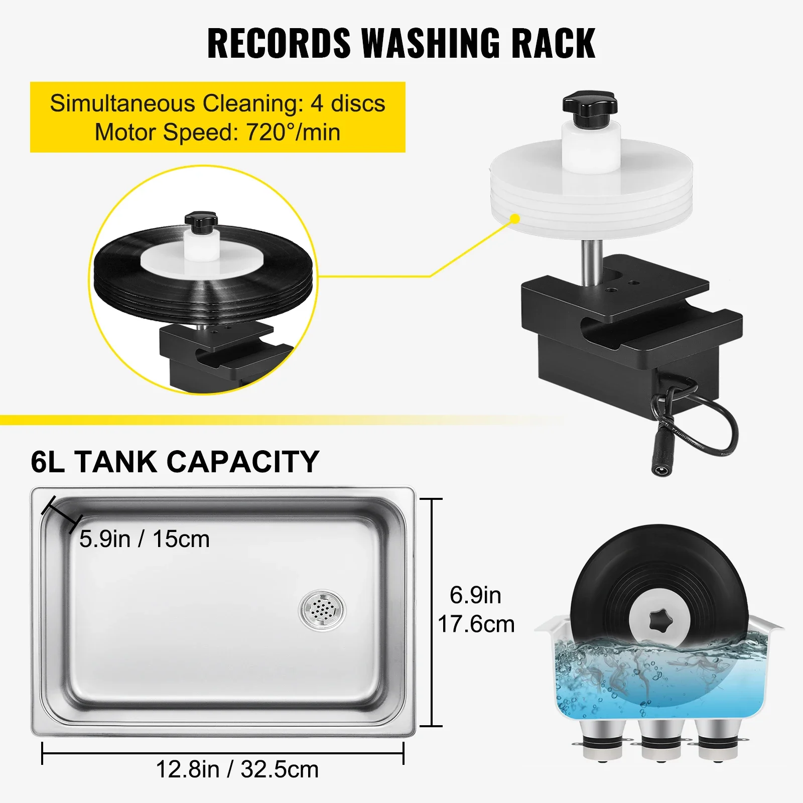 SIHAO 6L Ultrasonic Vinyl Reco - đánh giá và giá Vinyl Record Cleaner