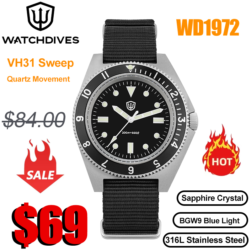 Watchdives WD1972 Quartz Watch - đánh giá và giá Vintage Collectible Watches